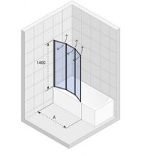 Шторка для ванной Riho Alta (GI0100100) (100х140)