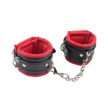 Chisa Черно-красные кожаные оковы Super Soft Ankle Cuffs (черный с красным)
