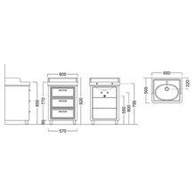 Kerama Marazzi Тумба с раковиной Pompei 60, 3 ящика, белая