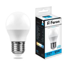 Feron Лампа светодиодная Feron E27 9W 6400K Шар Матовая LB-550 25806 ID - 235045