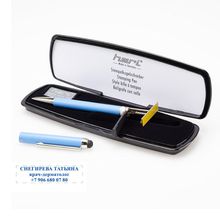 HERI V3313 - ручка со штампом и стилусом для смартфона, голубой корпус