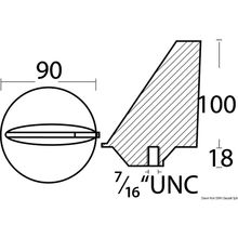 Osculati Zinc fin anode for stern drive, 43.425.00