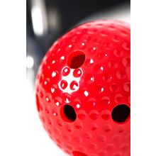 Красный кляп-шарик на черном регулируемом ремешке (красный с черным)