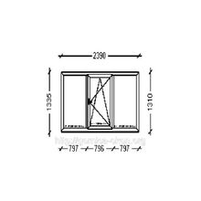 Металлопластиковое трехстворчатое окно