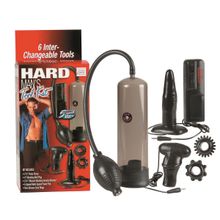 California Exotic Novelties Набор для мужчин Hard Mans Tool Kit: вакуумная помпа, анальная пробка, эрекционные кольца и виброяичко (черный)