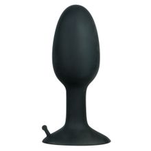 Полая анальная пробка с шариком Small Silicone Plug - 8 см. Черный