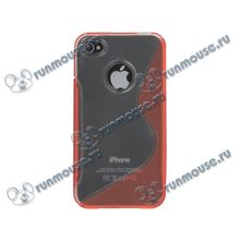 Чехол Flextron "IPH4-GTP01" для Apple iPhone 4 4S, красный [96021]