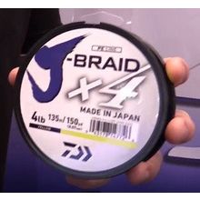 Леска плетеная Daiwa J-Braid X4 135м 0,21мм (12,4кг) желтая