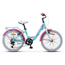 20" STELS Pilot-260 Lady 2019 (6ск, алюм, жестк.вилка, Vbr, Shimano RS-36 - TY21 Трещотка 6ск)(V010, рама 12", бирюзовый)