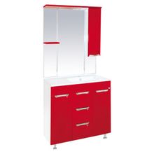 Misty Зеркальный шкаф Кристи 90 R красный, эмаль