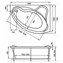 Акриловая ванна 1MarKa Catania 160x110 (R)