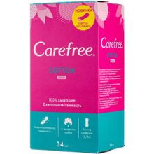 Carefree Cotton c Экстрактом Хлопка 34 прокладки в пачке