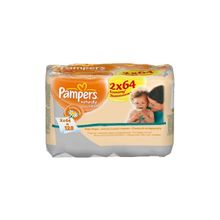 PAMPERS Салфетки детские увлажненные Naturally Clean 2*64"