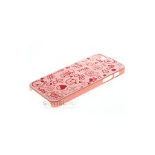 Задняя накладка для iPhone 5 с рисунками, персиковая 00020951