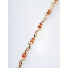 Браслет с фианитом шампань "Спутник"