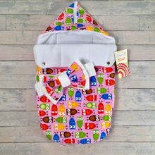 СуперМаМкет Конверт на выписку JustCute "Совы розовые" + бант (лето) JCL-SOV-R-BT