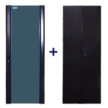 TWT-CBB-DR47-8x-S-G1 Комплект дверей 47U, 800 мм,черный,передняя - стекло,задняя - распашная металл