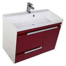 Тумба с раковиной Aquanet Тиволи 80 бордо