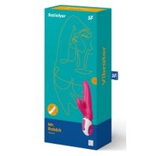 Ярко-розовый вибратор  Satisfyer Mr. Rabbit с клиторальным отростком - 22,1 см. (118502)