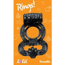 Чёрное эрекционное кольцо Rings Treadle с подхватом Черный