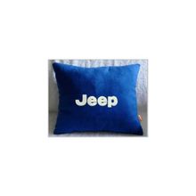  Подушка Jeep синяя вышивка белая