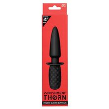 Черная анальная пробка с ручкой PUNISHMENT THORN SILICONE BUTT PLUG Черный