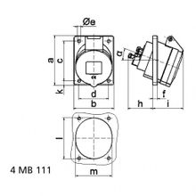 Bals Панельная розетка с наклоном Bals 12741 400 В 16 А 5 полюсов IP44 Quick-Connect серо-красная