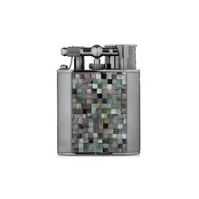 QLM2553 - Зажигалка газовая DUNHILL "Unique Turbo Mosaic" латунь рутений серебро" - DUNHILL (Англия)