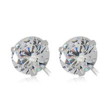 Серьги-гвоздики с кристаллом (серебро)