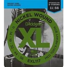 EXL117 XL NICKEL WOUND Струны для электрогитары Meduim Top Extra Heavy Bottom 11-56 D`Addario