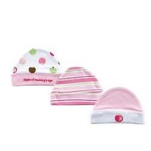 Комплект шапочек 3 шт. Hudson Baby 50346 f розовый р. 55-67 (0-6)