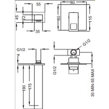 Встраиваемый смеситель для раковины CEZARES MOLVENO-BLS1 MOLVENO-BLS1-01-W0