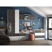 Шкаф с ящиками Вега Позитив, 800х2200х400, Белый Бетон темный