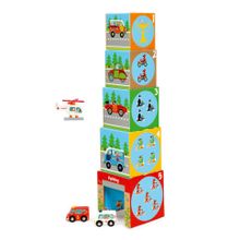 Кубики SCRATCH 6181088 Stacking Tower Cars and helicopter