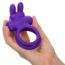 California Exotic Novelties Фиолетовое двойное эрекционное кольцо Silicone Rechargeable Dual Rockin Rabbit