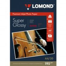 LOMOND 1101111 фотобумага суперглянцевая А4, 195 г м2, 20 листов