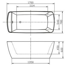 Отдельностоящая, прямоугольная акриловая ванна BelBagno BB304 Белый