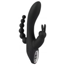 Черный тройной вибратор Triple G-Spot Vibrator - 20,8 см. (234723)