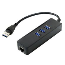 Сетевая карта USB3.0 - RJ45 1 Гбит с + HUB 3 порта USB 3.0, ORIENT JK-340