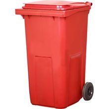 Контейнер для мусора пластиковый 240 литров (Красный)