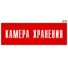 Информационная табличка «Камера хранения» на дверь прямоугольная Д38 (300х100 мм)