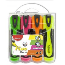 Текстовыделитель FLUO PEPS SOFT 1-5 мм, 4 цвета 4 шт бокс. MAPED