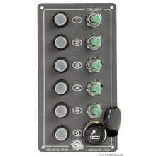 Osculati Elite control panel 5 switches + lighter plug, 14.705.00