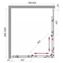 Душевой уголок BELBAGNO SELA-AH-2 SELA-AH-2-100 80-C-Cr