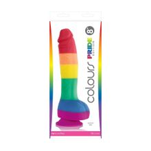 Радужный фаллоимитатор Pride Edition 8 Dildo - 25,4 см. разноцветный