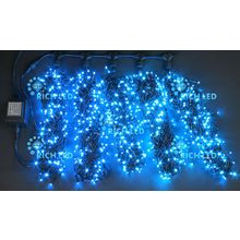Rich LED RL-S5*20-B B Уличная светодиодная гирлянда Спайдер, 5 нитей по 20 м, синий, пост свечение, провод черный