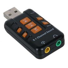 Звуковая карта USB ORIENT AU-01PL, регулировки, черная