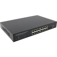 Коммутатор   MultiCo   EW-P5016162L2   Managed PoE Switch (16UTP  10 100 1000Mbps + 2SFP)