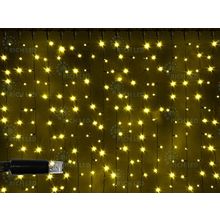 Rich LED RL-C2*6-CB Y Уличный светодиодный Занавес 2x6 м, желтый, пост свечение, провод черный