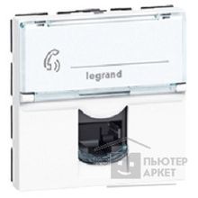 Legrand 076565 РОЗЕТКА RJ 45 - ПРОГРАММА MOSAIC - КАТЕГОРИЯ 6 - FTP - 2 МОДУЛЯ - БЕЛЫЙ - LCS2